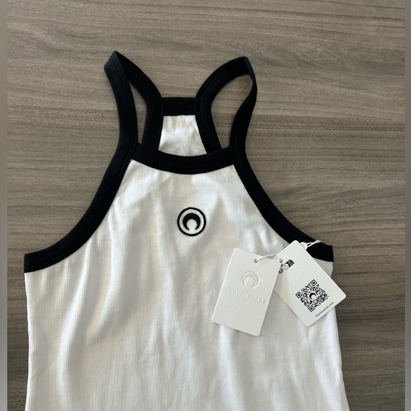 Marine Serre Ribbed cotton mini dress - Picture 2 of 12